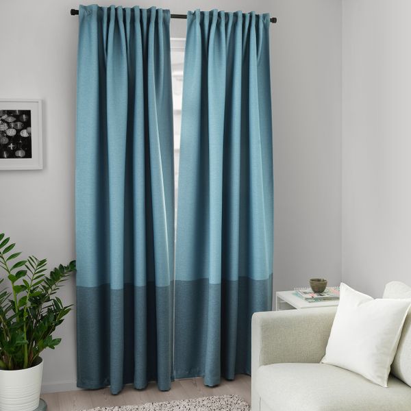 Затемняющие гардины, 2 шт., синий 145x300 см IKEA MARJUN МАРЬЮН 604.140.64 - схема-чертеж с размерами