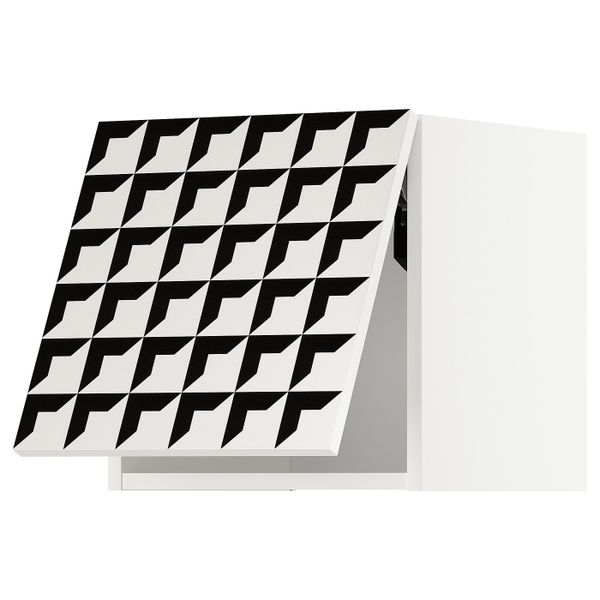 Горизонтальный навесной шкаф, белый, Иттербин с печатным рисунком 40x40 см IKEA МЕТОД 192.870.64 - схема-чертеж с размерами