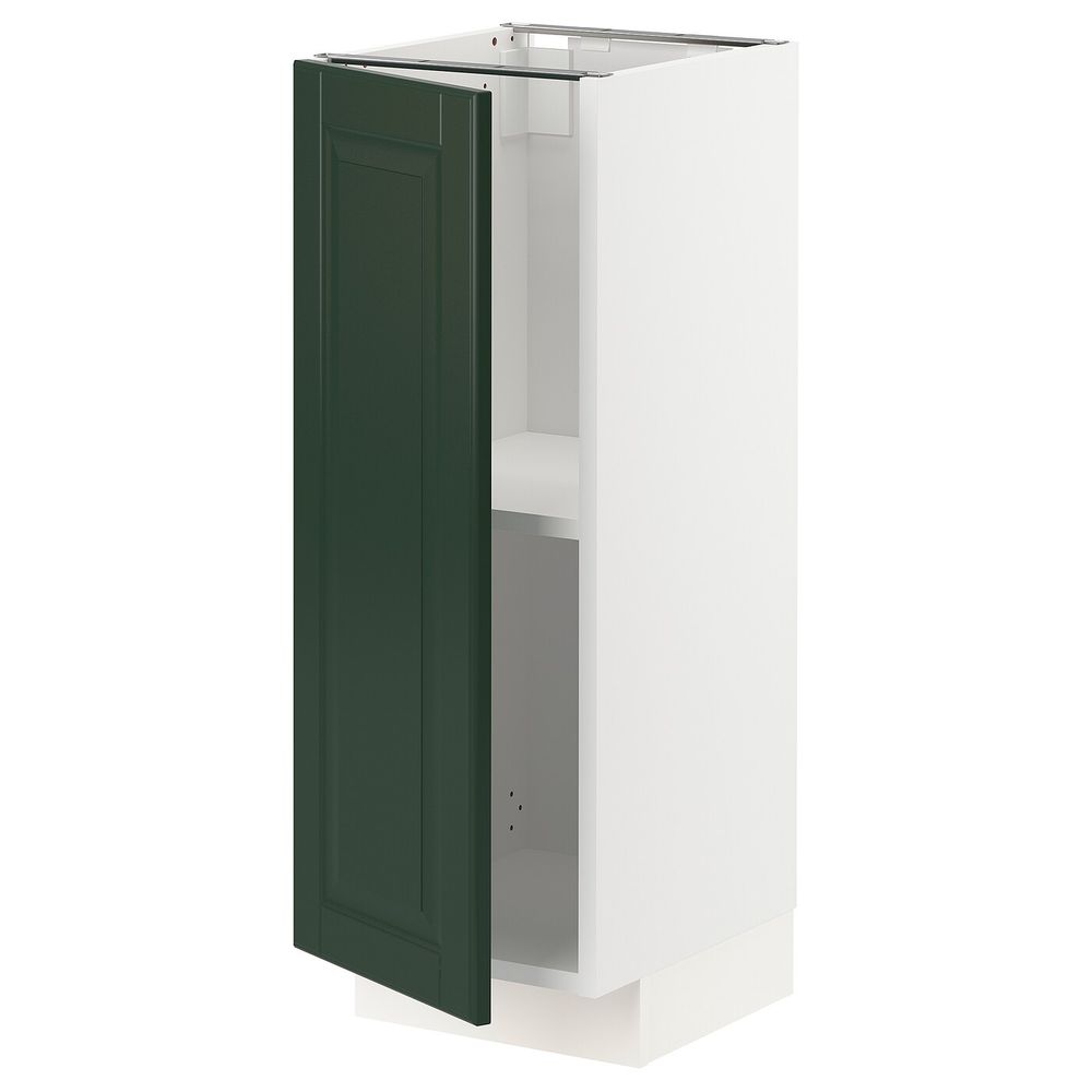 Напольный шкаф с полками, белый/Будбин темно-зеленый 30x37 см IKEA METOD МЕТОД 593.118.54 - фото 1