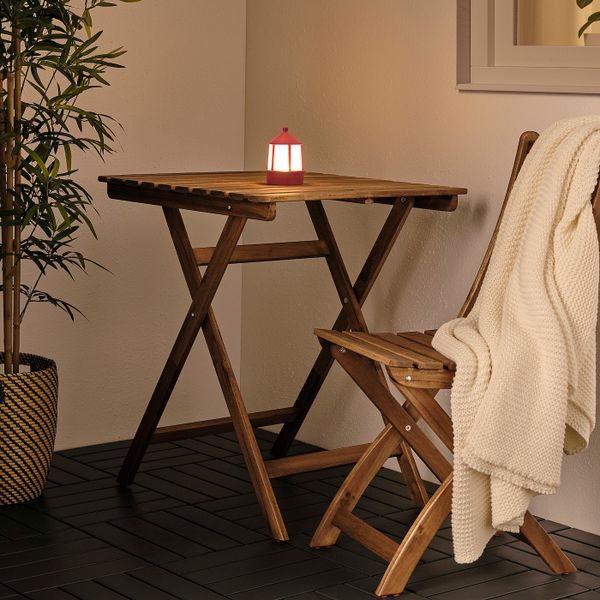 Светодиодное настольное украшение, с батарейным питанием/домик красный 12 см IKEA SOLVINDEN СОЛВИДЕН 405.147.24 - схема-чертеж с размерами