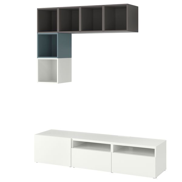 Комбинация для ТВ, 180x42x170 cm IKEA EKET/BESTÅ 394.377.41 - фото 1