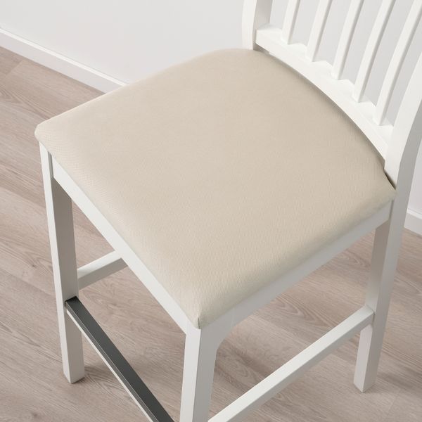 Стул барный, белый/Хакебу бежевый 75 см IKEA EKEDALEN ЭКЕДАЛЕН 994.294.51 - схема-чертеж с размерами