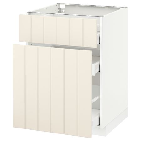 Напольный шкаф, выдвижной секцией, ящик МЕТОД / МАКСИМЕРА, белый, Хитарп белый с оттенком