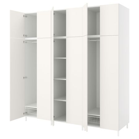 Гардероб с 12 дверями, белый/Фоннес белый 240x57x251 см IKEA OPPHUS ОПХУС 594.249.50