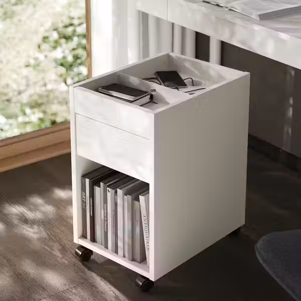 TONSTAD Тумба с ящиками на колесах - белый с оттенком 35x60 см - фото 6