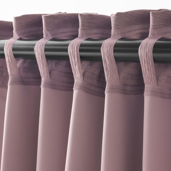 Затемняющие гардины, 2 шт., сиреневый 145x300 см IKEA MARJUN МАРЬЮН 604.234.12 - фото 3