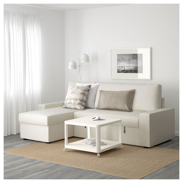 Диван-кровать с козеткой ВИЛАСУНД, Виттарид светло-бежевый - фото 2