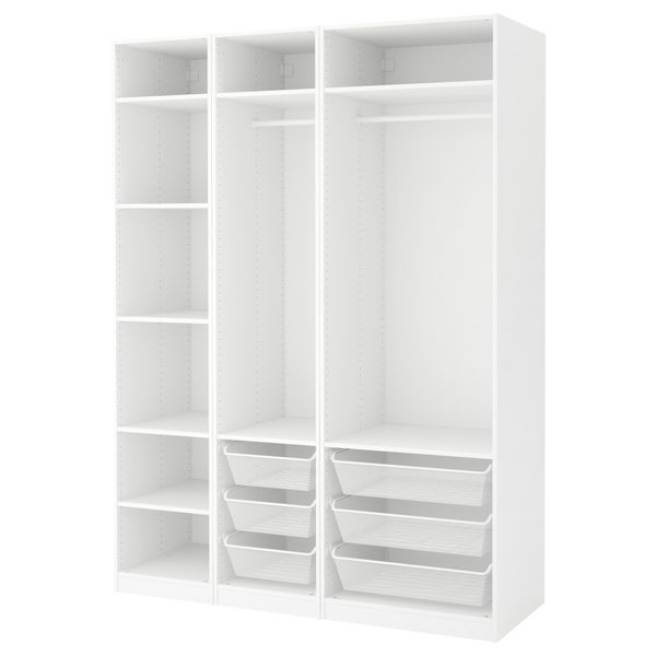 Гардероб, белый, 175x58x236 см IKEA PAX ПАКС 691.285.05 - схема-чертеж с размерами