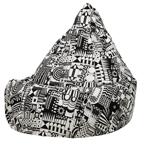 Пуфик-мешок ОЛМЕ, Суннарид черный/белый - схема-чертеж с размерами