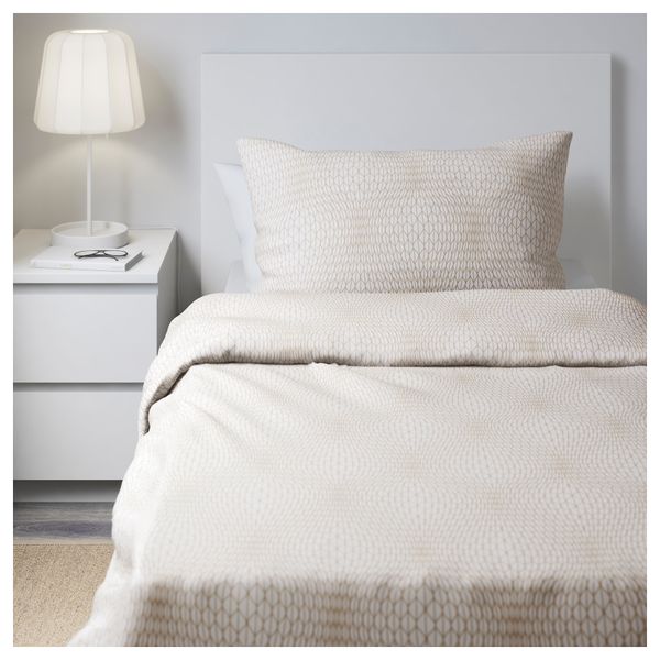 Пододеяльник и 1 наволочка НАТТЛЬЮС, бежевый (150x200/50x70 см) - фото 2