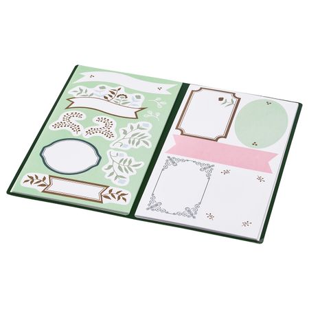Папка с наклейками, зеленый бежевый/с цветочным орнаментом IKEA АНИЛИНАРЕ 304.650.45