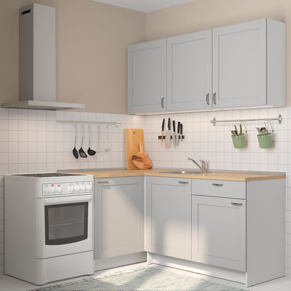 Кухня, серый 120x180x220 см IKEA KNOXHULT КНОКСХУЛЬТ 094.045.96 - схема-чертеж с размерами