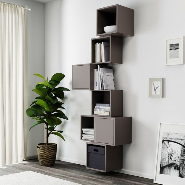 Комбинация настенных шкафов, темно-серый 80x35x210 см IKEA EKET ЭКЕТ 193.237.07 - фото 2