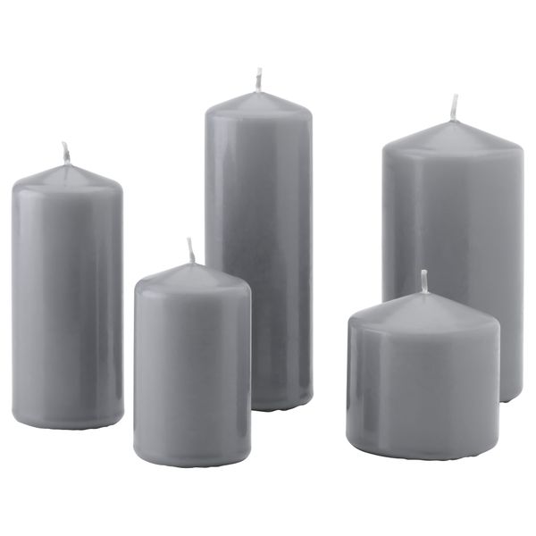 Неароматическая формовая свеча, 5 штуки ВИНТЕР 2016, серый - фото 1