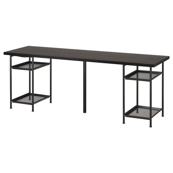 LAGKAPTEN / SPÄND Письменный стол - черно-коричневый/чёрный 200x60 см - фото 1