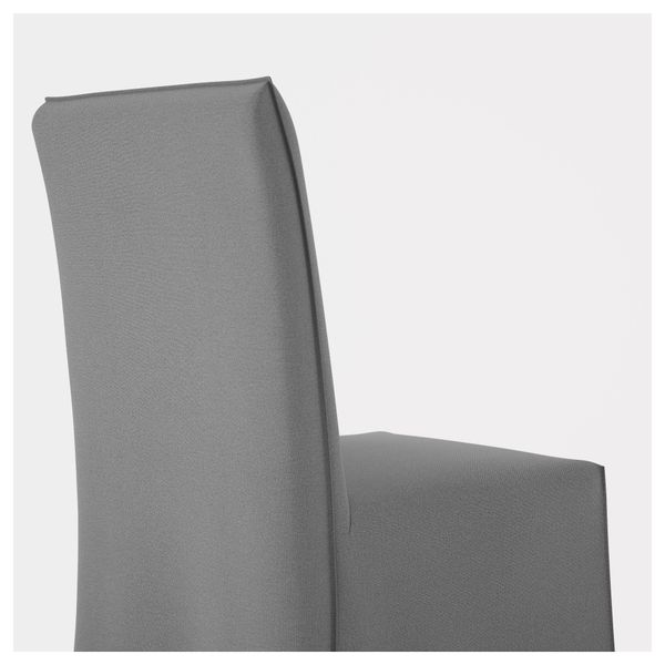 Стул с длинным чехлом ХЕНРИКСДАЛЬ, темно-коричневый, Рисане серый - фото 5