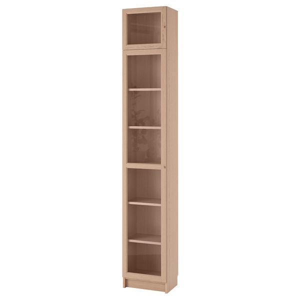 Шкаф книжный со стеклянной дверью, 40x30x237 cm IKEA BILLY БИЛЛИ, OXBERG ОКСБЕРГ 392.874.40 - фото 1