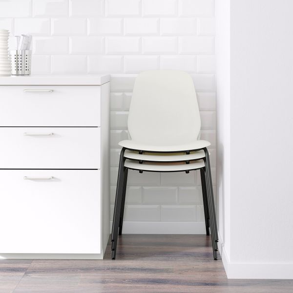 Стул, белый/Брур-Инге черный IKEA LEIFARNE ЛЕЙФ-АРНЕ 192.272.73 - фото 3