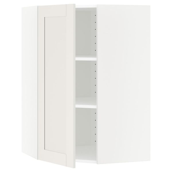 Угловой навесной шкаф с полками, белый/Сэведаль белый 68x100 см IKEA METOD МЕТОД 392.232.07 - фото 1