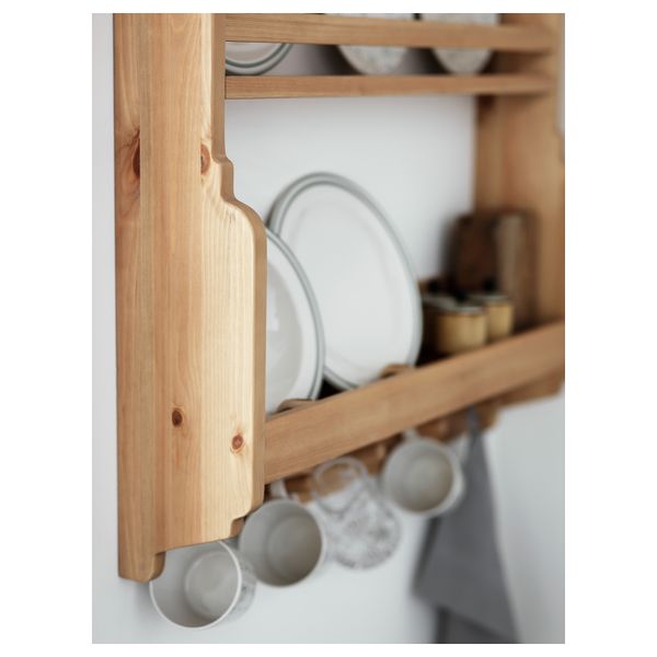 Полка навесная ГЭМЛЕБИ, светлая морилка антик (80x100 см) - фото 2