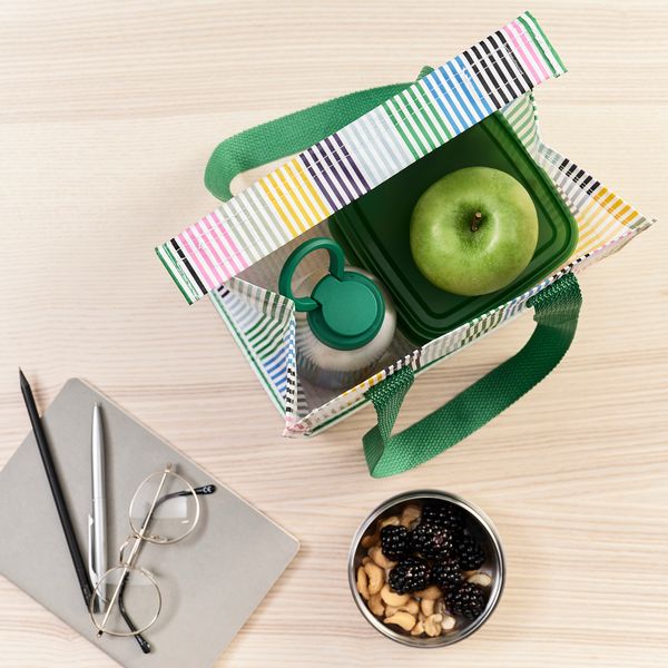 Сумка для завтраков, 25x16x27 см, в полоску, разноцветный IKEA FLADDRIG ФЛАДДРИГ 005.493.39 - фото 6