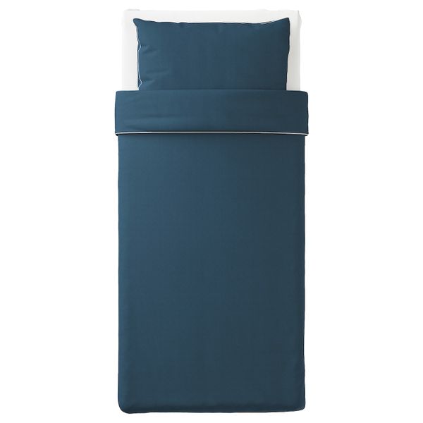 Пододеяльник и наволочка, темно-синий/белый 150x200/50x70 см IKEA KUNGSBLOMMA КУНГСБЛОММА 304.659.84 - схема-чертеж с размерами