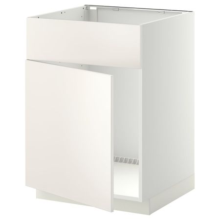 Шкаф под мойку/дверь/фасад, белый/Веддинге белый 60x60 см IKEA METOD МЕТОД 094.446.44