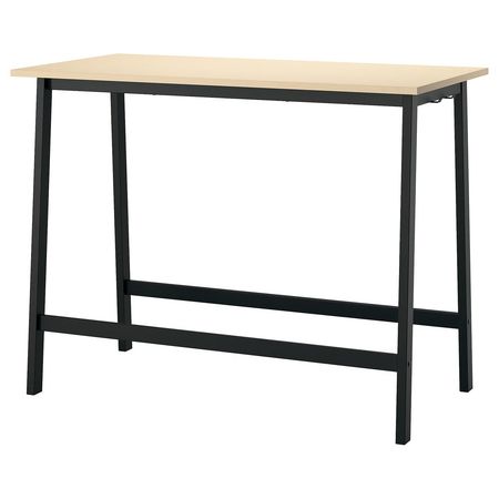MITTZON Конференц-стол - березовый шпон/чёрный 140x68x105 см