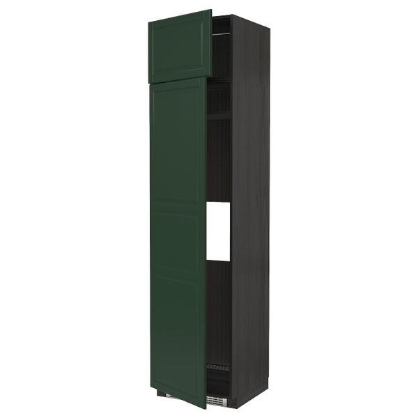Высокий шкаф для холодильника или морозильн, черный/Будбин темно-зеленый 60x60x240 см IKEA МЕТОД 193.133.60 - схема-чертеж с размерами