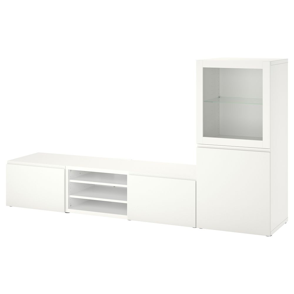 Комбинация для ТВ, стеклянные дверцы, 240x42x129 cm IKEA BESTÅ БЕСТО 994.217.23 - фото 1