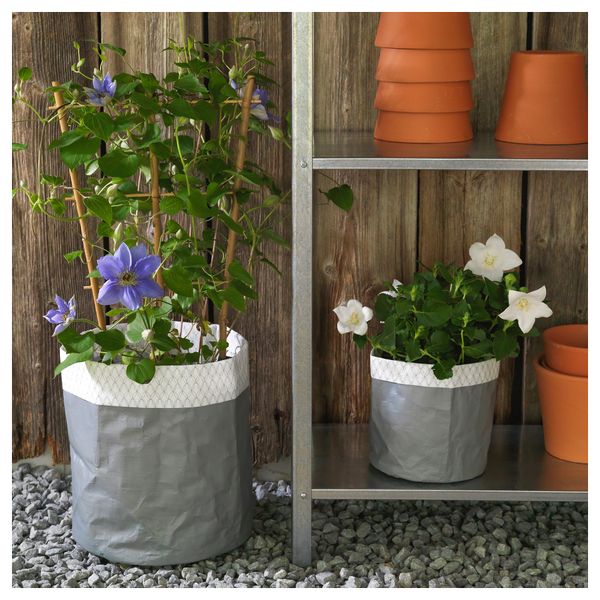 Кашпо,2 штуки КОЛОКВИНТ, серый - фото 3