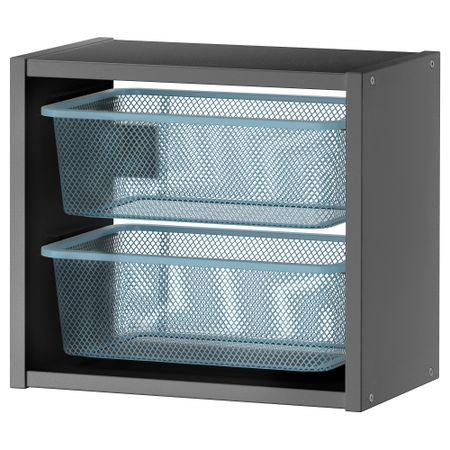 Настенный модуль для хранения, серый, серо-синий, 34x21x30 см IKEA TROFAST ТРУФАСТ 895.160.95