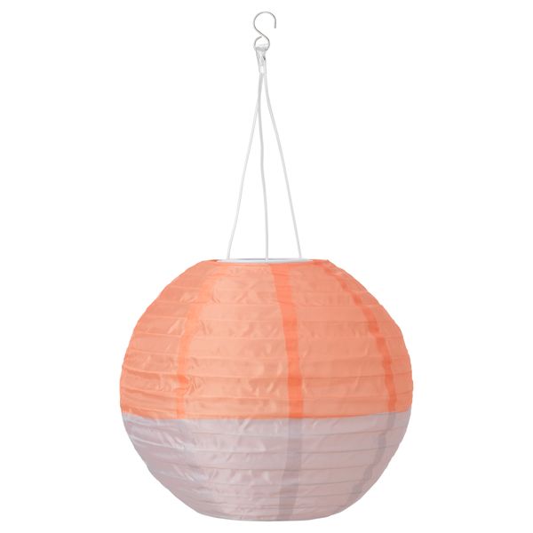 Подвесной светильник на солнечн батарея СОЛВИДЕН, шаровидный оранжевый, бежевый (30 см) - фото 2