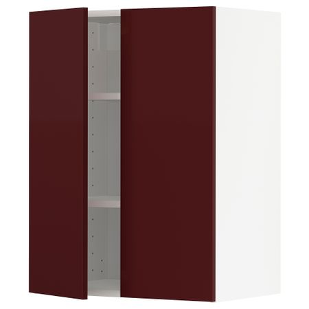 Навесной шкаф с полками, 2 дверцы, 60x80 cm IKEA METOD МЕТОД 594.665.39