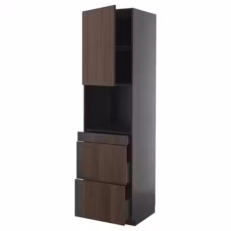 METOD / KNIVSHULT Высокий шкаф д/СВЧ/дверца/3ящика