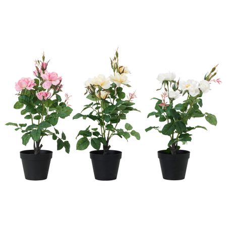 Искусственное растение в горшке ФЕЙКА, Роза различные растения (12 см)