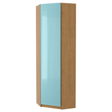 Гардероб угловой ПАКС, под дуб, Фардаль глянцевый светло-бирюзовый