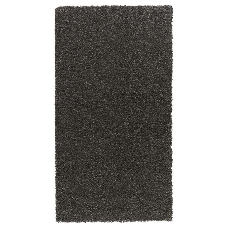 Ковер, длинный ворс АЛЬХЕДЕ, черный (80x150 см)