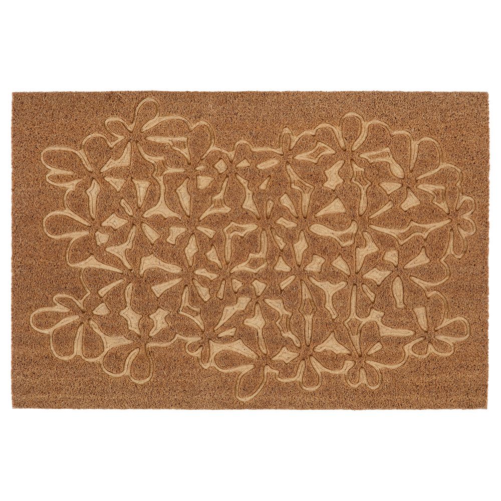 Придверный коврик, 60x90 см, цветок естественный, бежевый IKEA HÄNGBRO 205.654.32 - фото 1