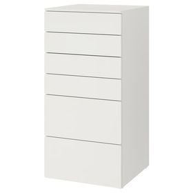 SMÅSTAD / PLATSA Комод с 6 ящиками - белый/белый 60x57x123 см
