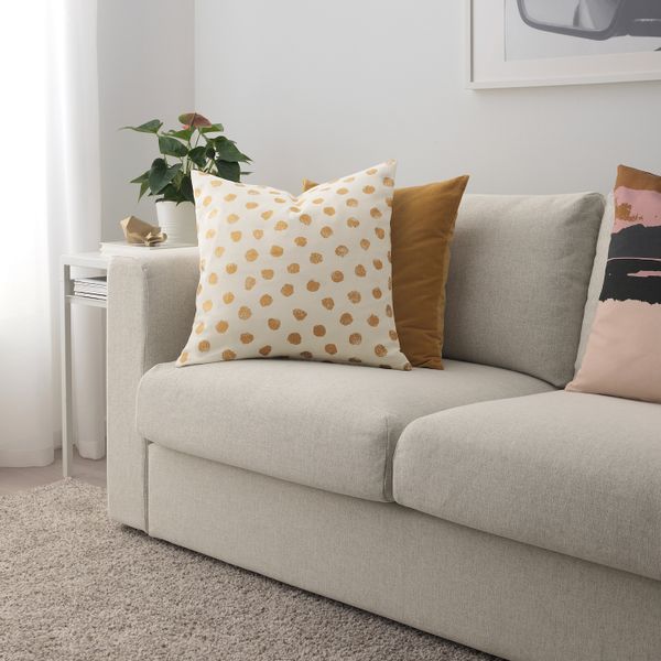 Чехол на подушку, белый, золотой 50x50 см IKEA SKÄGGÖRT СКЭГГОРТ 004.155.42 - фото 4