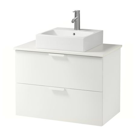 Шк п-раковину/столешн45x45/раковина ГОДМОРГОН/АЛДЕРН / ТОРНВИКЕН, белый (82x49x72 см)