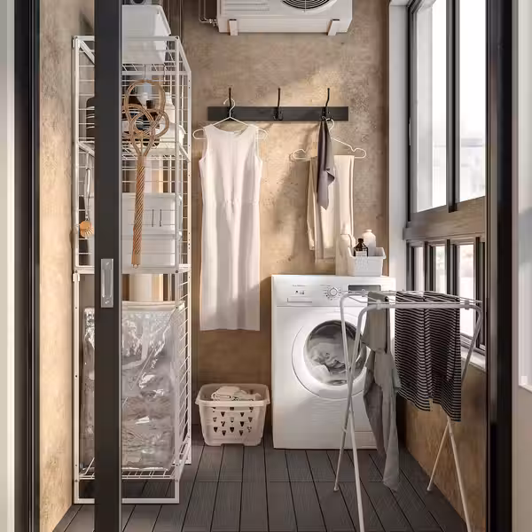 JOSTEIN Стеллаж с сумками и решеткой - фото 2