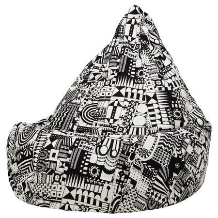 Пуфик-мешок ОЛМЕ, Суннарид черный/белый