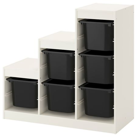 Комбинация для хранения, белый, черный 99x44x94 см IKEA ТРУФАСТ 592.221.36