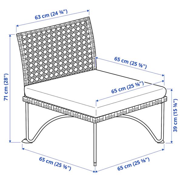 IKEA в интерьере - схема-чертеж с размерами