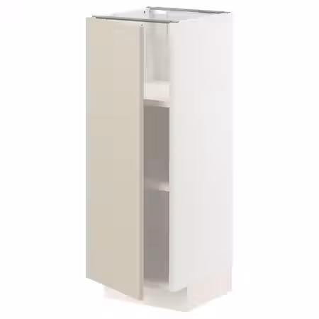 METOD Напольный шкаф с полками - белый/Havstorp бежевый 30x37 см
