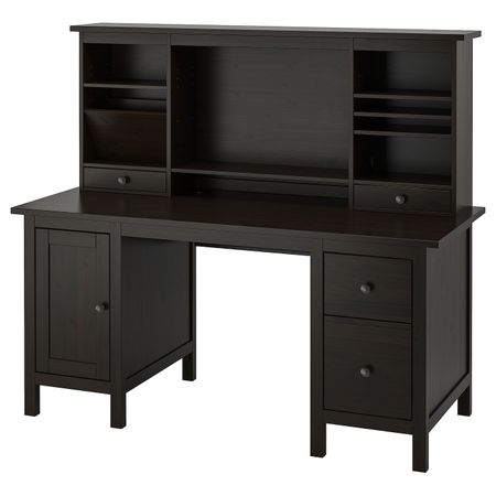 Стол с дополнительным модулем , черно-коричневый 155x137 см IKEA HEMNES ХЕМНЭС 792.783.92