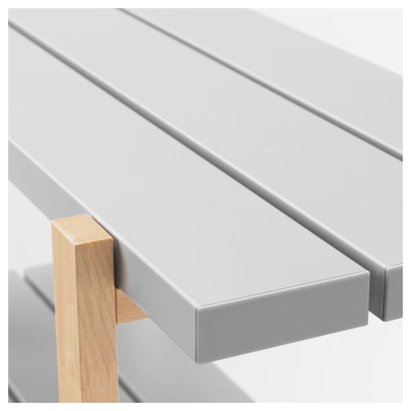 Стеллаж ЮППЕРЛИГ, светло-серый, береза (90x35x166 см) - фото 3