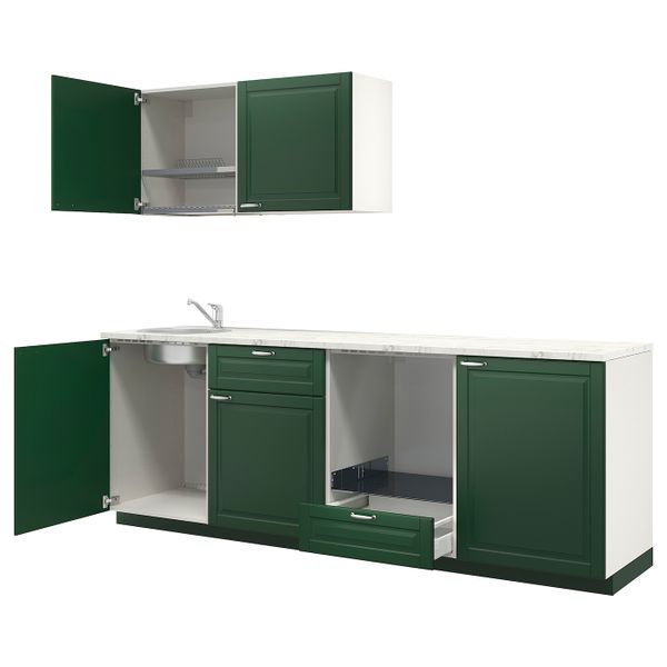 Кухня, белый/Будбин зеленый 240x60x208 см IKEA METOD МЕТОД 994.469.93 - фото 1